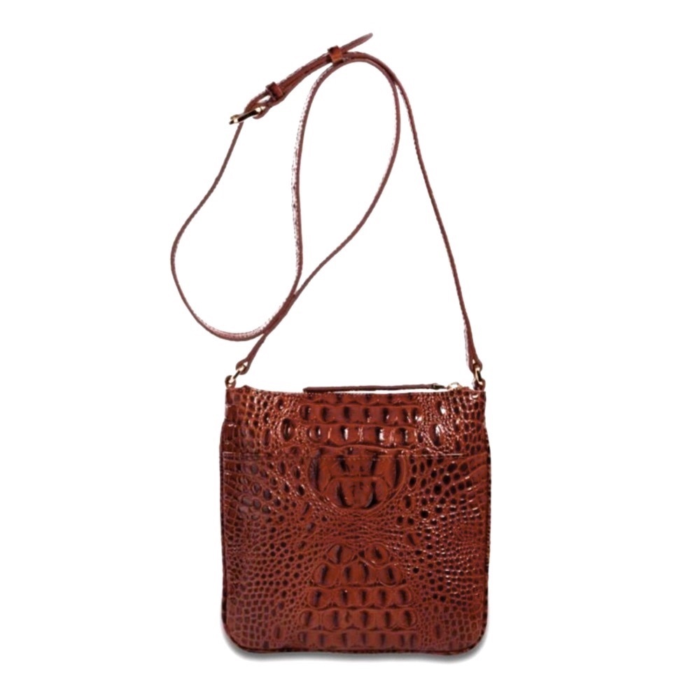 Rioni Leather Croc Embossed Crossbody (Dustbag Included) - Picture 2 of 11
